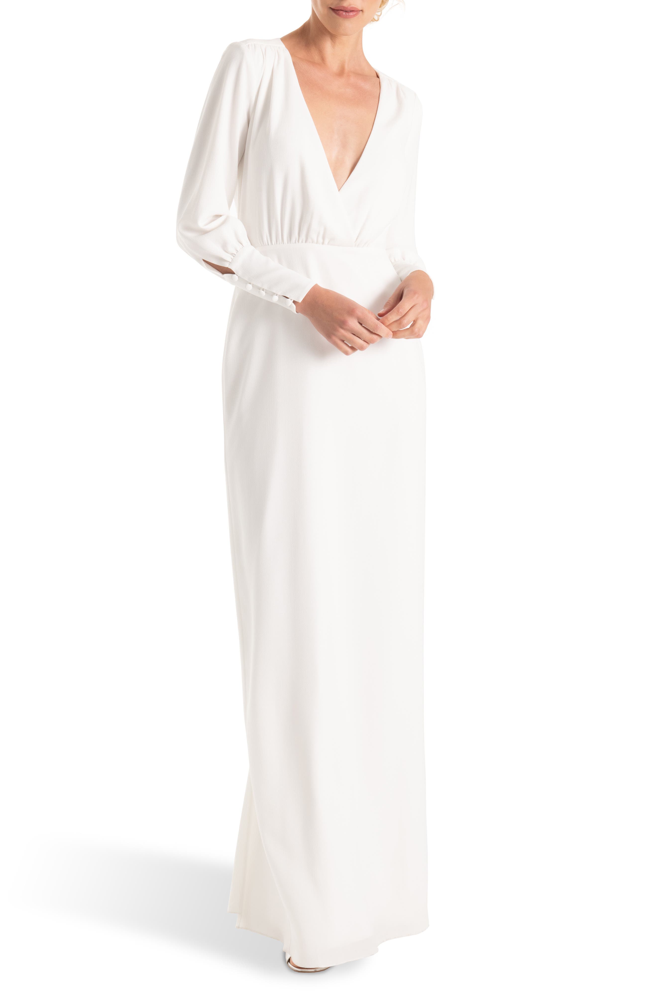 nordstrom white long sleeve dress