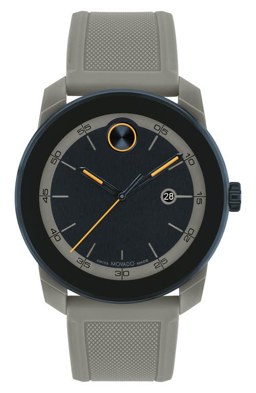 Movado Bold Tr90 Silicone Strap Watch, 42mm In Grey