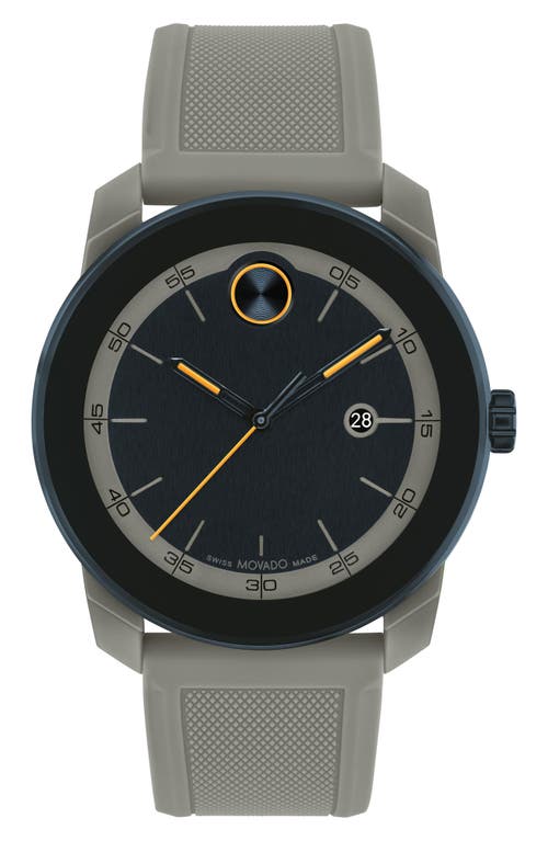 Shop Movado Bold Tr90 Silicone Strap Watch, 42mm In Grey