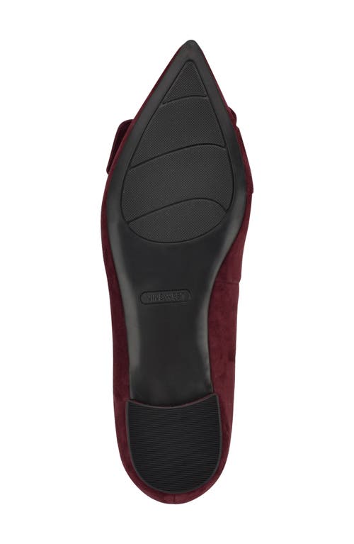 Nine West Jesike Pointed Toe Flat In Dark Red