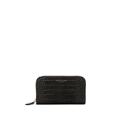 Teddy Blake Zipwallet Croco In Black