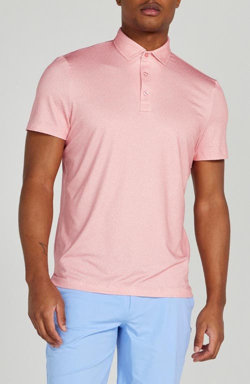 Shop Redvanly Kimbell Floral Performance Golf Polo In Peony