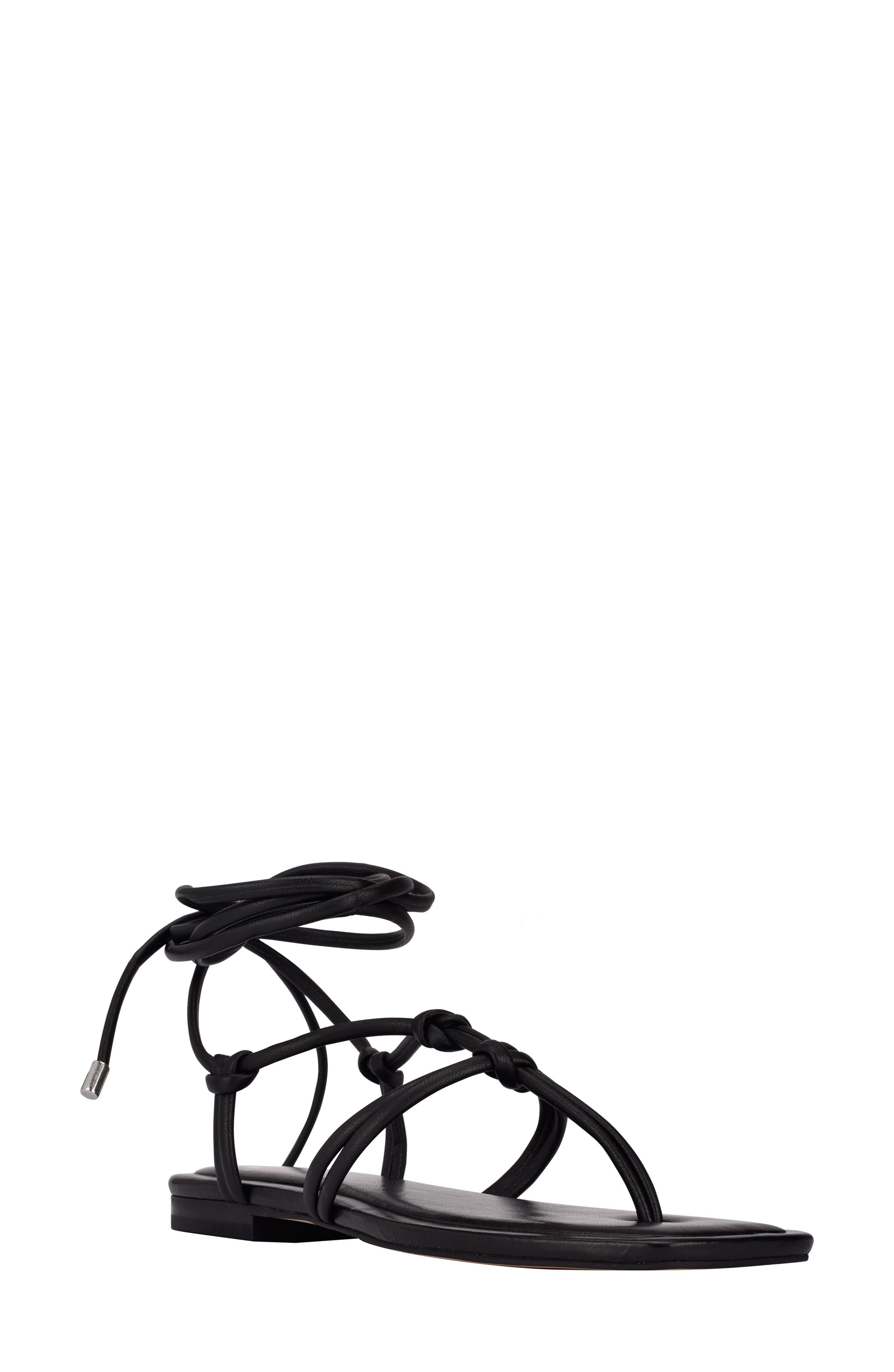 black strappy sandals for women