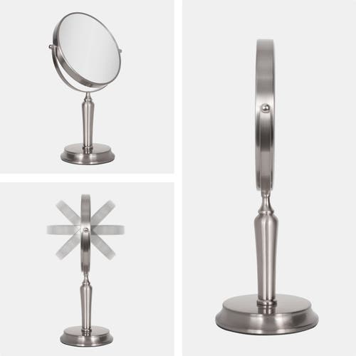 Zadro Anaheim Makeup Mirror With 5x/1x Magnification In Satin Nickel