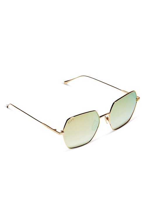 Shop Diff Harlowe 55mm Square Sunglasses In Gold/taupe Flash