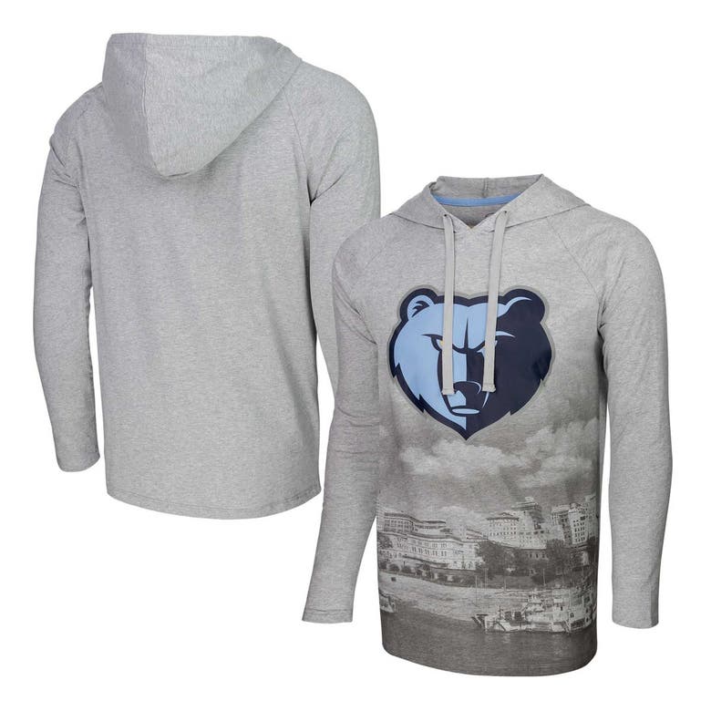 Shop Stadium Essentials Heather Gray Memphis Grizzlies Atrium Raglan Long Sleeve Hoodie T-shirt