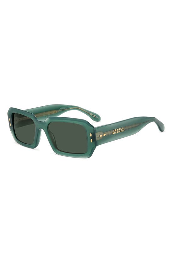 Shop Isabel Marant 53mm Rectangular Sunglasses In Green/ Green