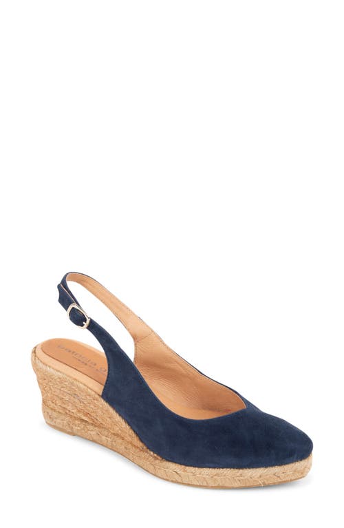 Poppy Slingback Espadrille Wedge in Navy