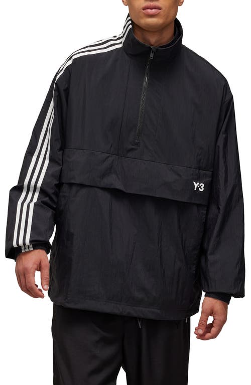 Shop Y-3 3-stripe Recycled Polyamide Anorak In Black