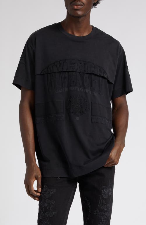 Givenchy Layered Cotton Graphic T-Shirt in 011-Faded Black