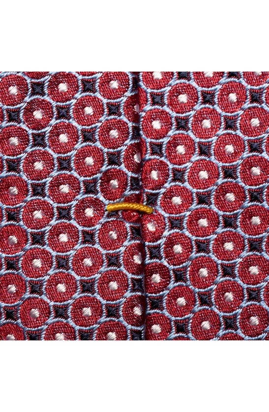 Shop Eton Circles Silk Tie In Medium Red