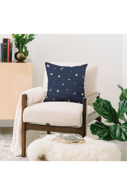 Deny Designs Celestial Moon & Stars Throw Pillow In Navy