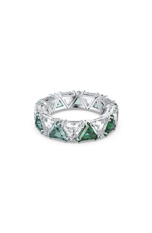 Swarovski Matrix Eternity Ring In Green Dark Multi
