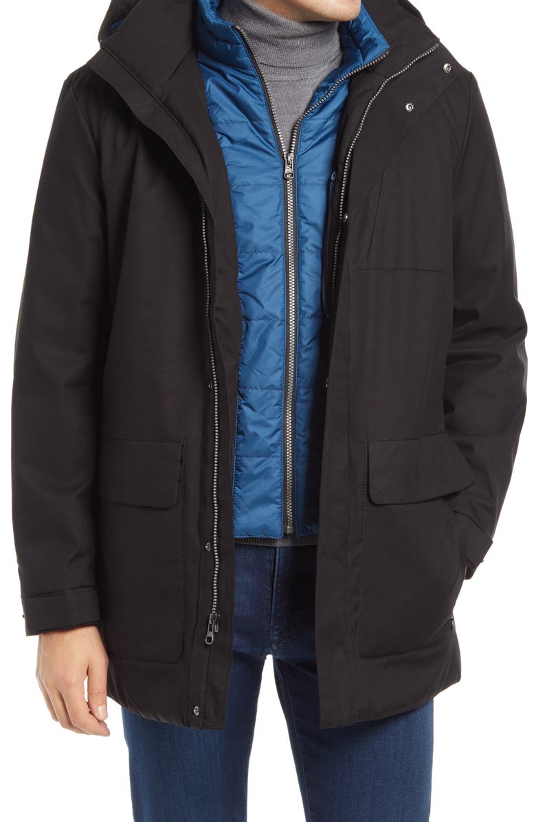 Bugatchi Water Resistant Hooded Parka, Main, color, 