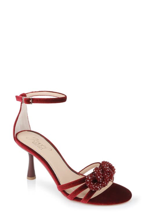 Jewel Badgley Mischka Tailani Velvet Sandal in Bordo Velvet 