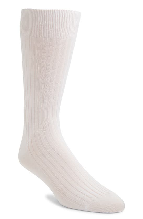 Shop Pantherella Cotton Blend Dress Socks In White