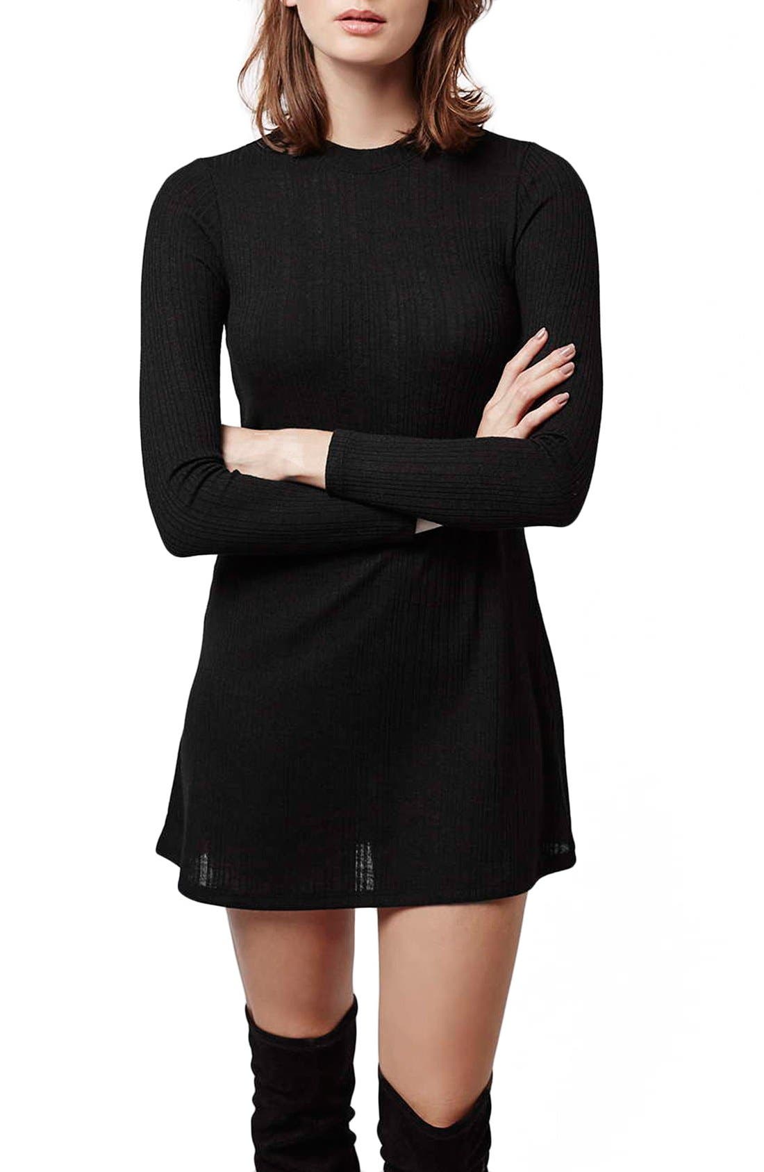 black long sleeve tunic dress