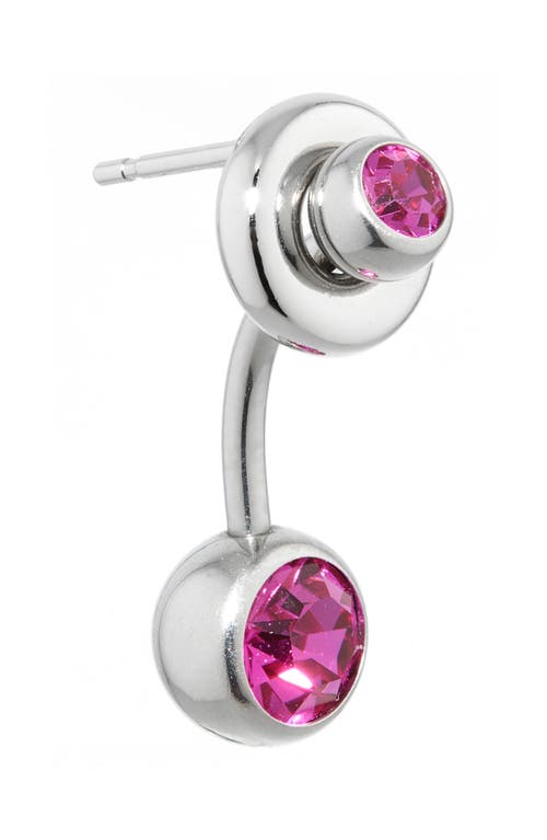 Justine Clenquet Mindy Crystal Embellished Single Post Back Earring In Fuchsia