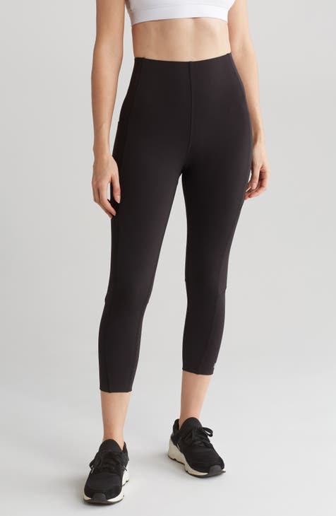 ZELLA Activewear 'Breeze' Blk/Wh Striped Harem Yoga Capri Pant w Pockets  $64 NWT