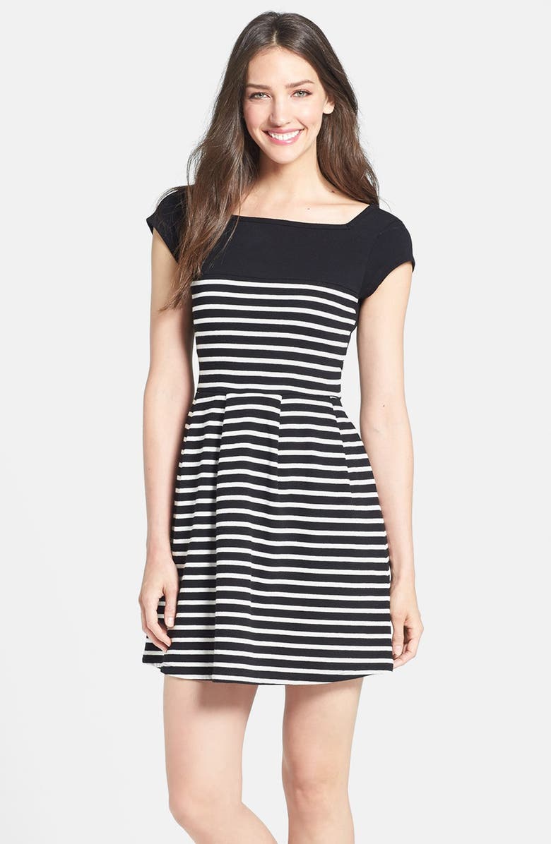 French Connection Cap Sleeve Stripe Dress | Nordstrom