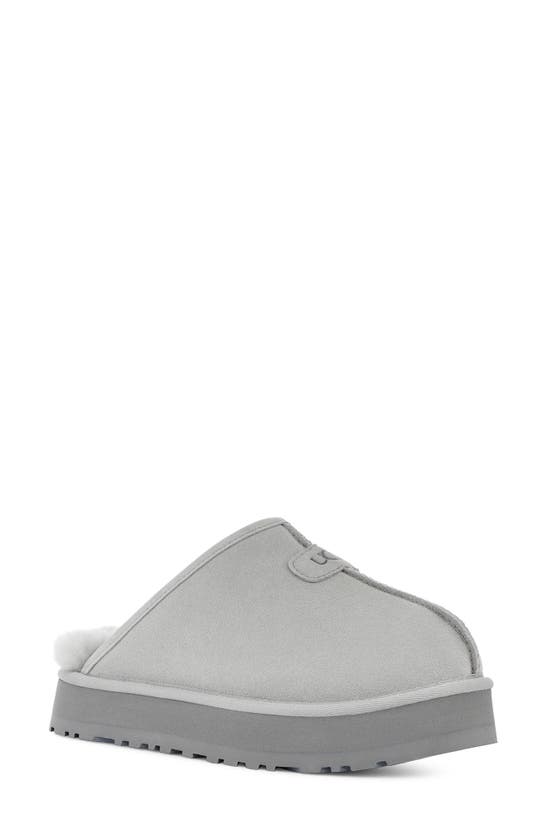 Ugg Discoquette Genuine Shearling Slide Slipper In Light Grey