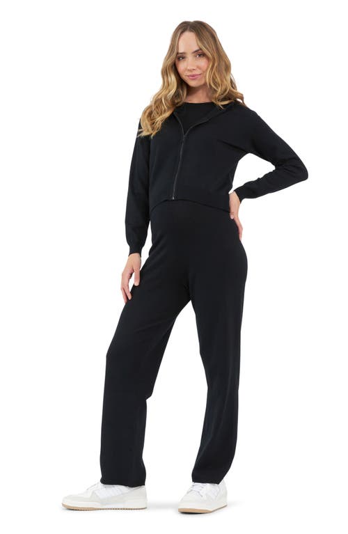 Shop Ripe Maternity Reese Zip Maternity/nursing Hoodie In Black