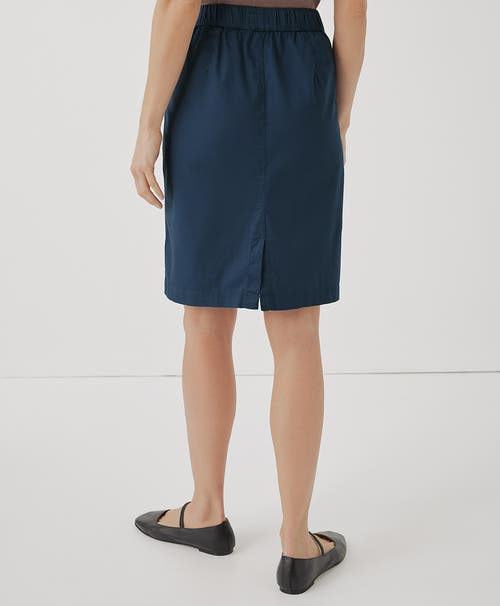 Shop Pact Organic Cotton Daily Twill Skirt In French Navy