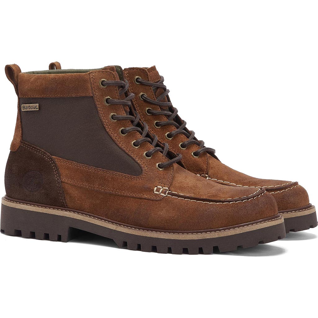 Barbour Sheene Moc Toe Boot In Cognac Brown