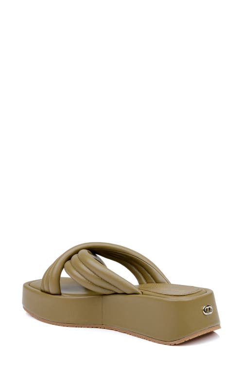 Shop Dee Ocleppo Sicily Platform Slide Sandal In Moss Leather