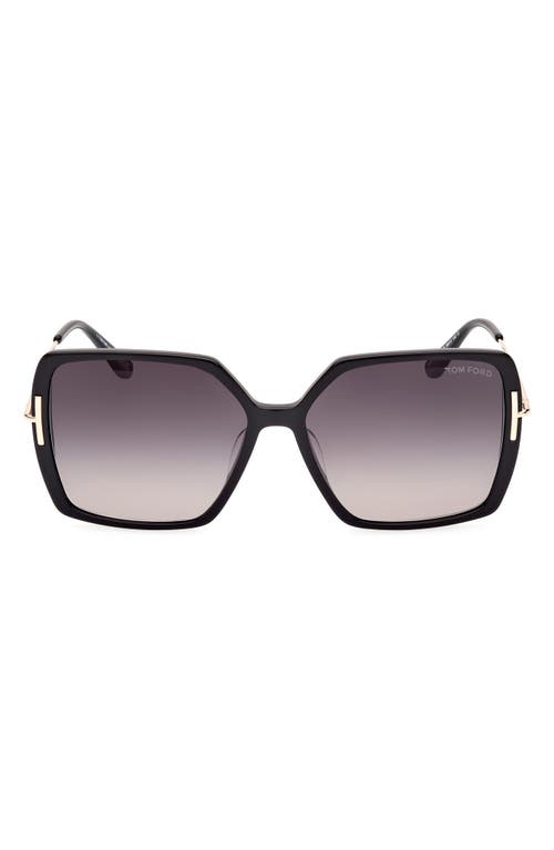 Tom Ford Joanna 59mm Gradient Butterfly Sunglasses In Black