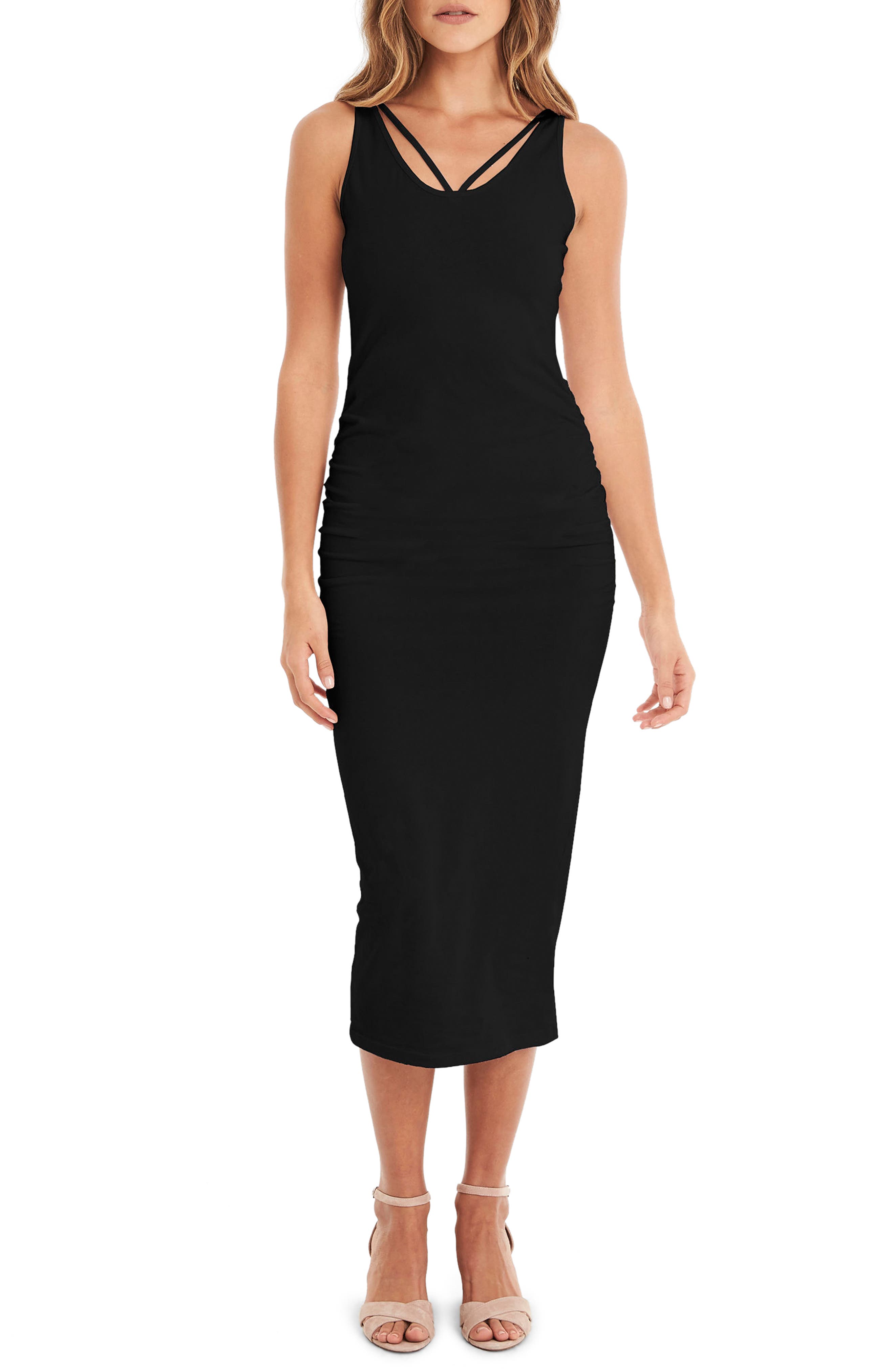 Michael Stars Reversible Stretch Cotton Midi Dress