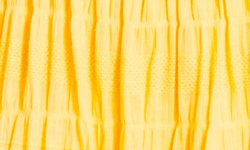 Max Studio London Texture Tiered Stretch Cotton Dress In Sunshine-sunshine