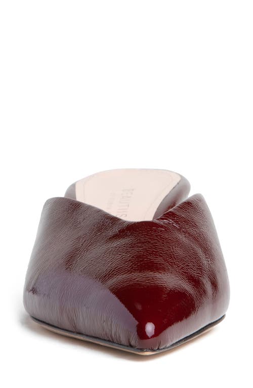 Beautiisoles Gal Pointed Toe Kitten Heel Mule In Burgundy