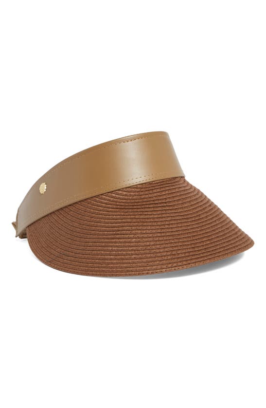 Vince Camuto Straw Visor In Brown