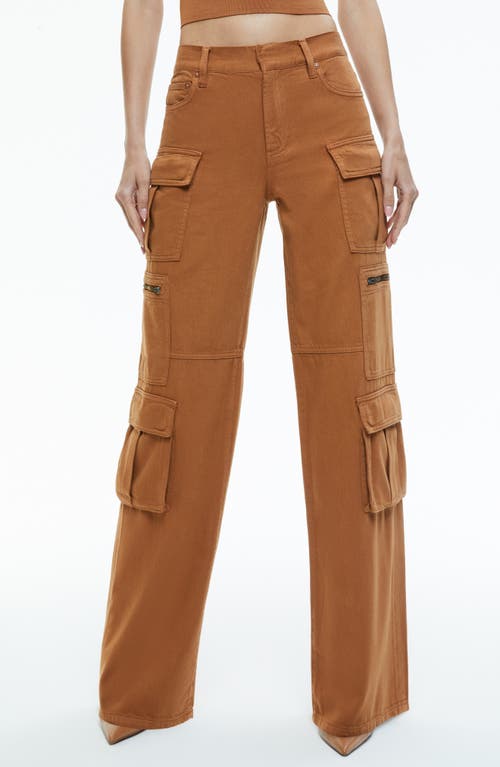 Shop Alice And Olivia Alice + Olivia Cay Cargo Jeans In Camel