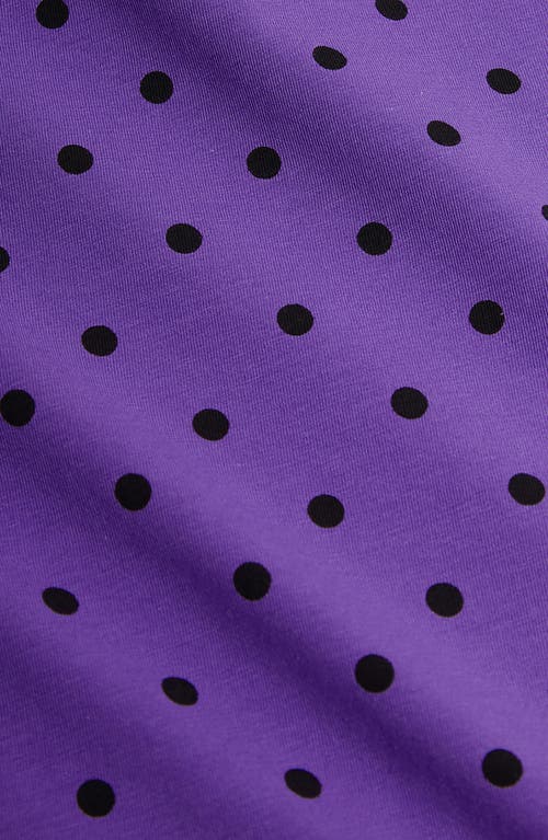 Shop Mini Rodini Kids' Polka Dot Long Sleeve Dress In Purple