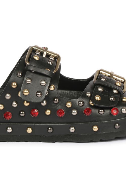 Saint G Chloe Double Buckle Sandals In Black