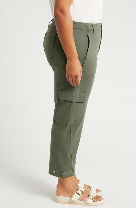 Shop Liverpool Los Angeles Utility Crop Cargo Pants In Moss Green