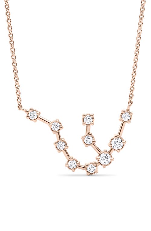 Aquarius Constellation Lab Created Diamond Necklace in 18K Rose Gold