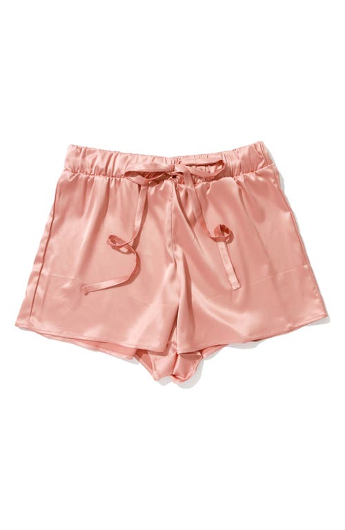 Hanky Panky Satin Sleep Drawstring Short In Rose Latte