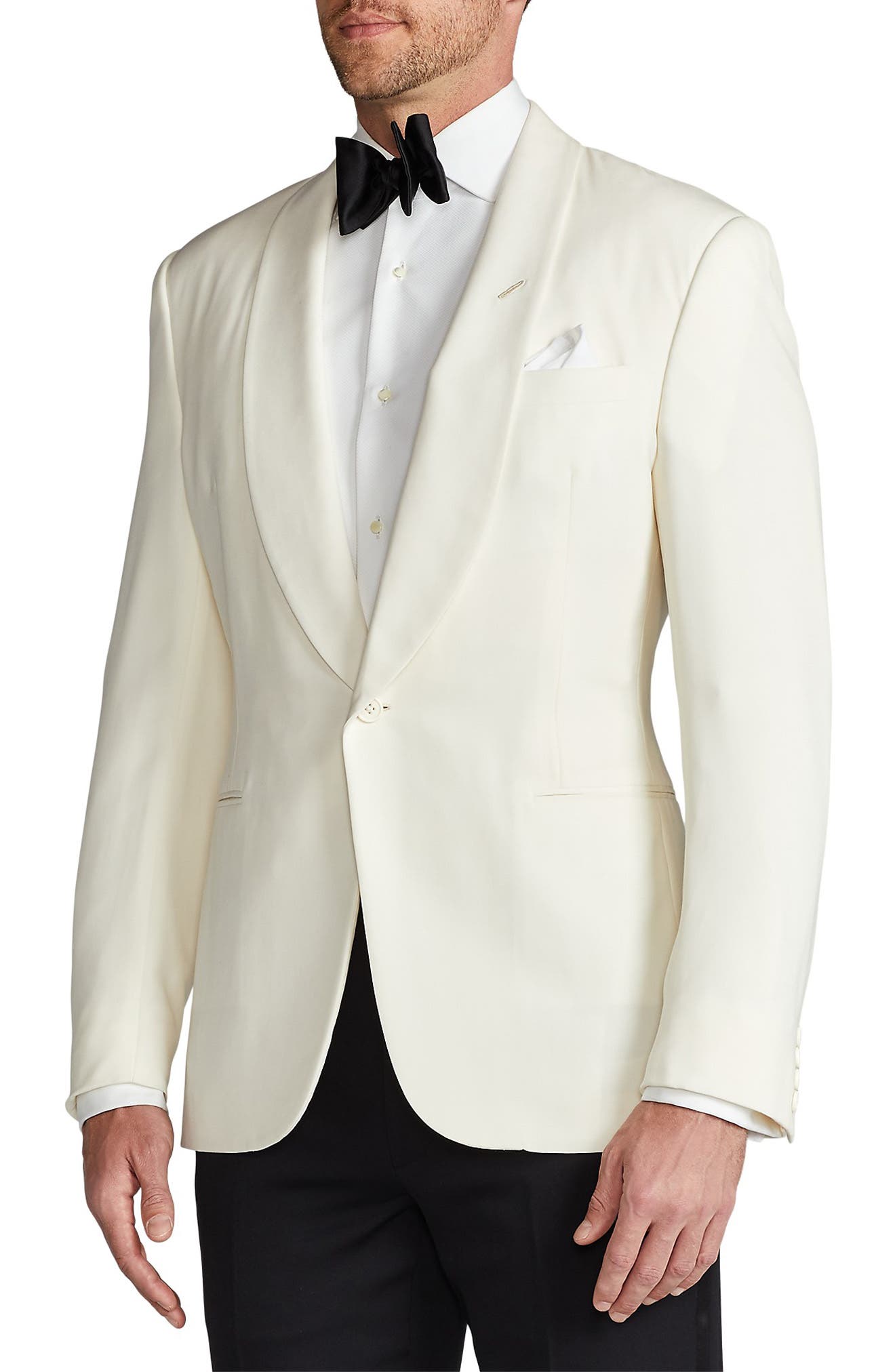 white wool dinner jacket