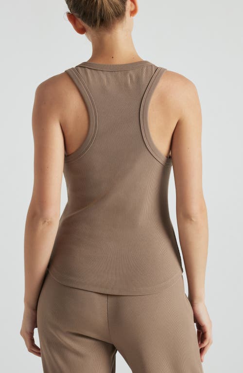 Shop Losano Serene Rib Tank In Pine Bark