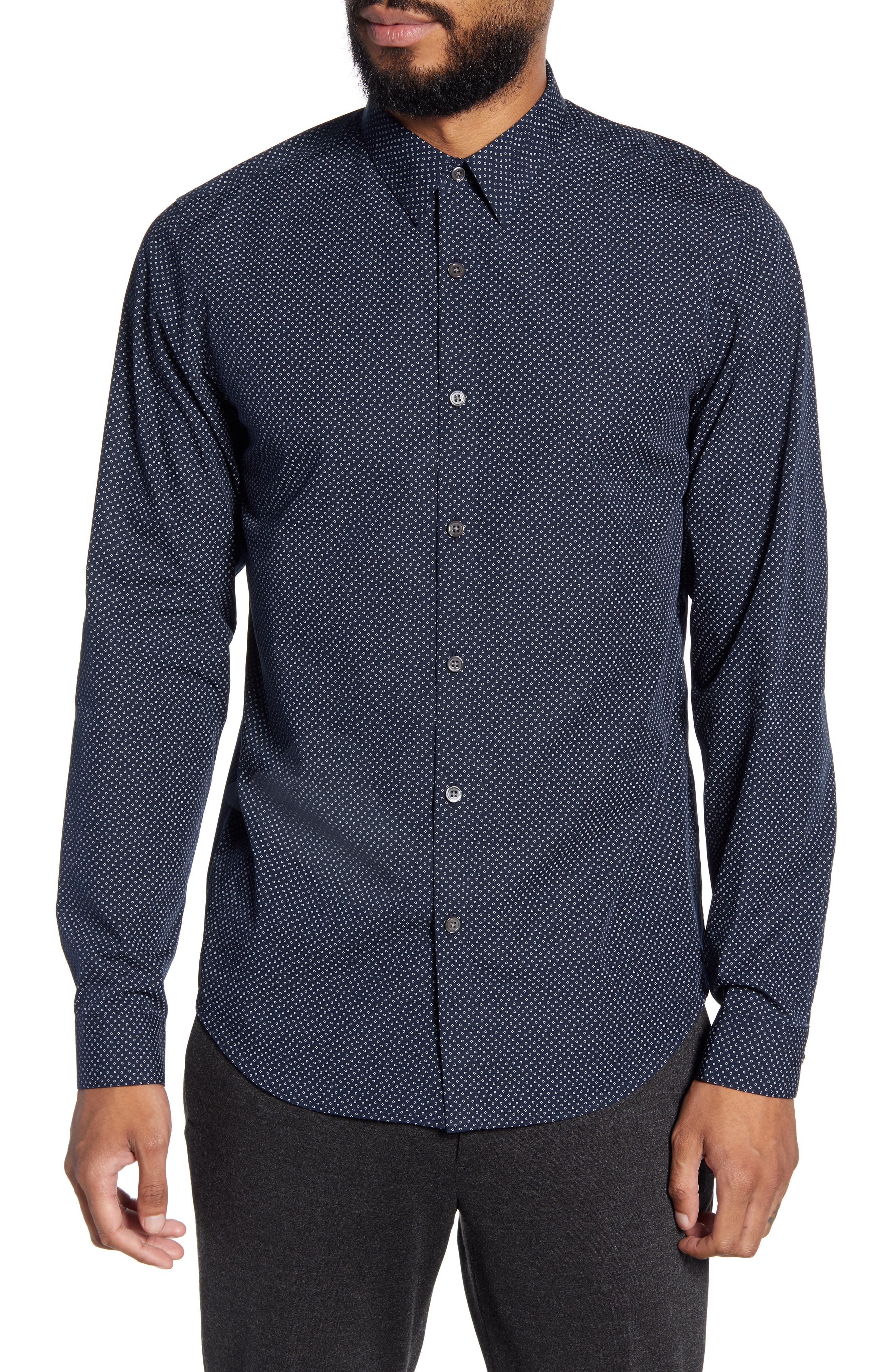 Theory T-shirts Irving Hyde Slim Fit Print Button-Up Shirt