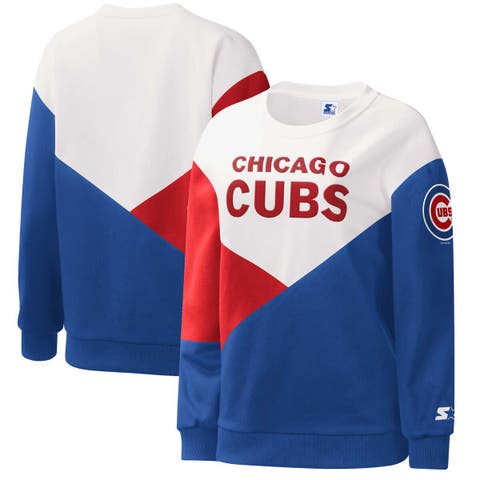 Chicago Cubs Big & Tall Colorblock Full-snap Jersey - White/royal