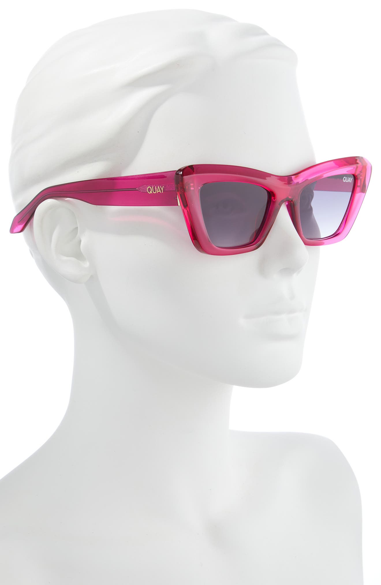 Quay Australia On the Radio 50mm Cat Eye Sunglasses in Pink  display picture 1
