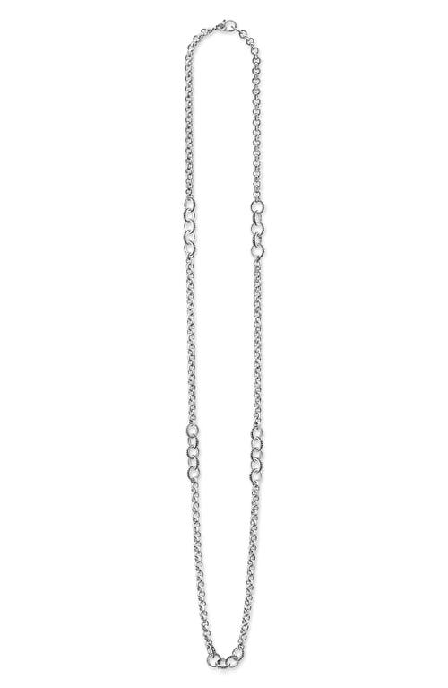LAGOS Enso Ring Station Necklace in Silver at Nordstrom, Size 34 In