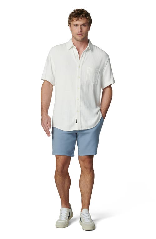 Joe's Scott Short Sleeve Linen Blend Button-up Shirt In White Dobby