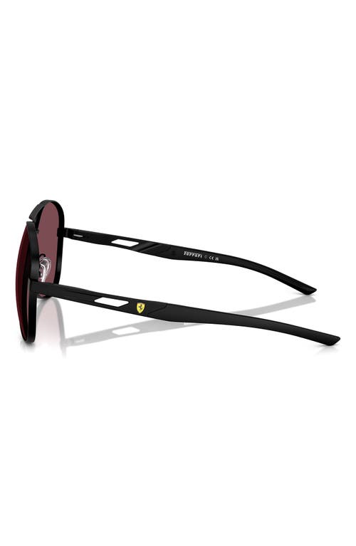 Scuderia Ferrari 60mm Mirrored Pilot Sunglasses In Matte Black