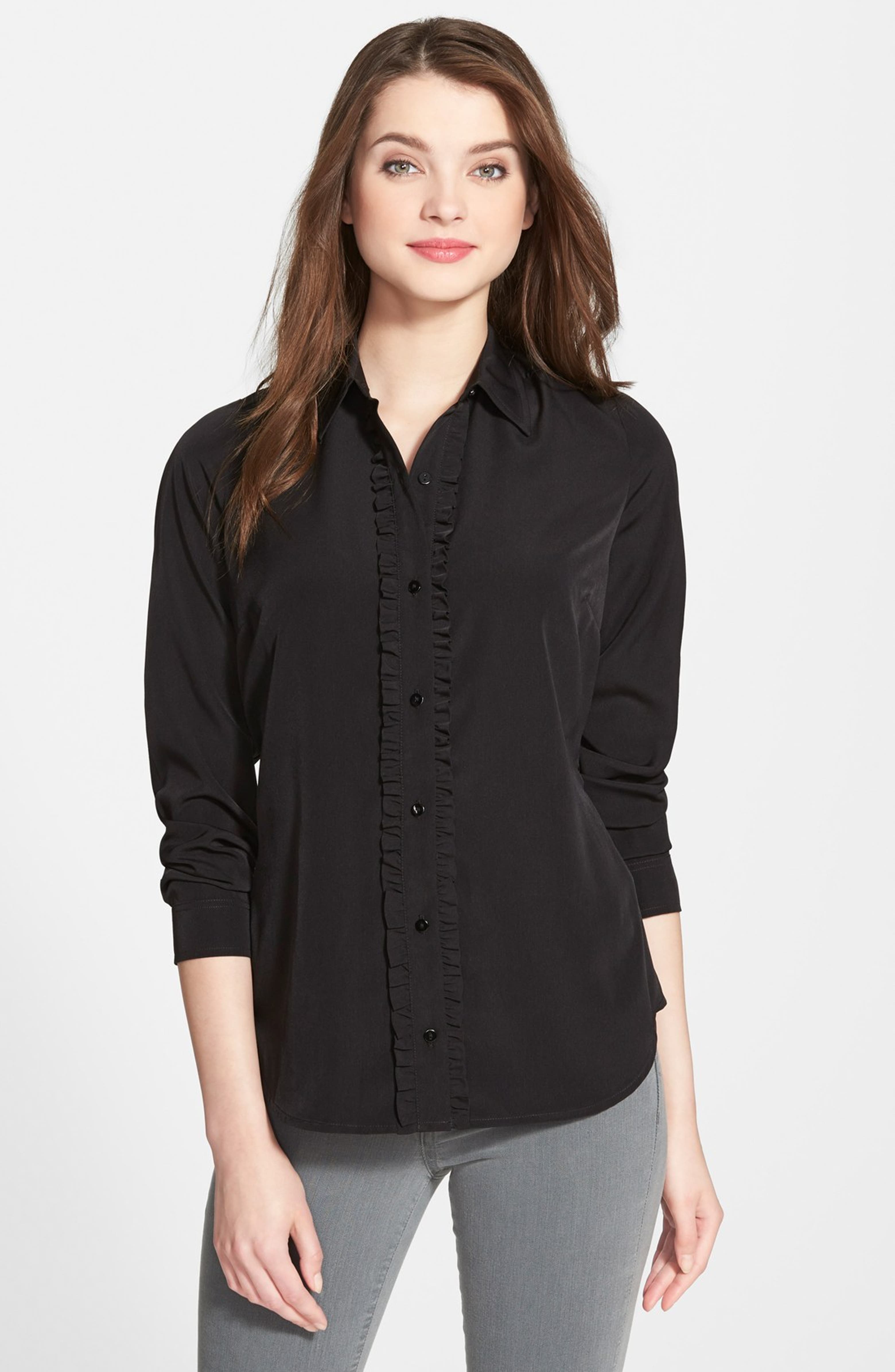 NYDJ Fit Solution Ruffle Placket Blouse | Nordstrom