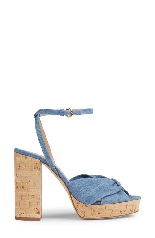 Lk Bennett Womens Blu-blue Denim Amanda Denim Cork Platform Sandals In Blue-blue Denim